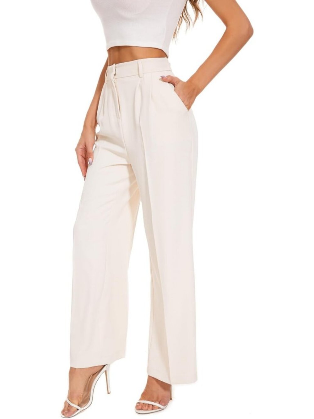 Chic High Waist Wide Leg Pants for Women | Business Casual Work Slacks